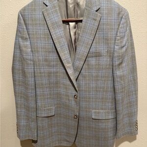 Ralph Lauren Blue and Gray Plaid Blazer